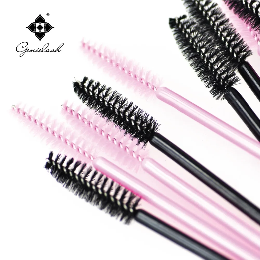 

250pcs/lot Brush Pink&Black for false eyelash Synthetic Fiber One-off Disposable Eyelash Make Up Brush Applicator Brush