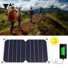 amzdeal DC 5V 5W Monocrystalline Solar Power Panel Efficient Battery Charging Board Outdoor Travelling Powerbank DIY Module Cell