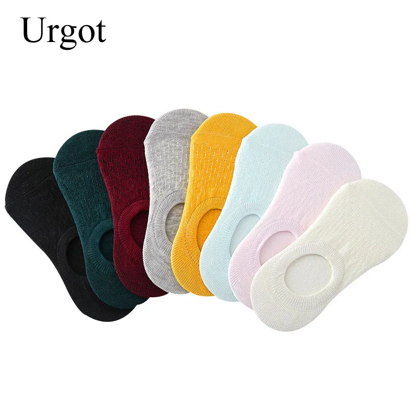 

Urgot 10 Pairs Women's Socks 8 Colors Silicone Anti-skid Invisible Boat Socks Summer Cotton Korean Candy Color Socks Calcetines