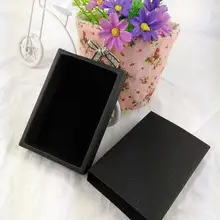 50 шт./партия, Подарочная коробка черного цвета, розничная, бумажная Выдвижная коробка, Подарочная банка, упаковочные картонные коробки с высококачественным черным бархатом