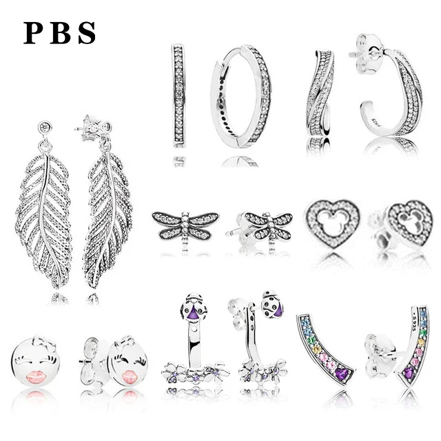 

PBS 100% 925 sterling silver Original Copy High Quality 1:1 Ear Stud Logo Gift Preferred Free Package Manufacturers Wholesale