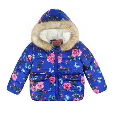 Меховая куртка с капюшоном для мальчиков, зимняя куртка для девочек, теплые хлопковые пальто, детская одежда, верхняя одежда и Coats2-6T - Цвет: as picture