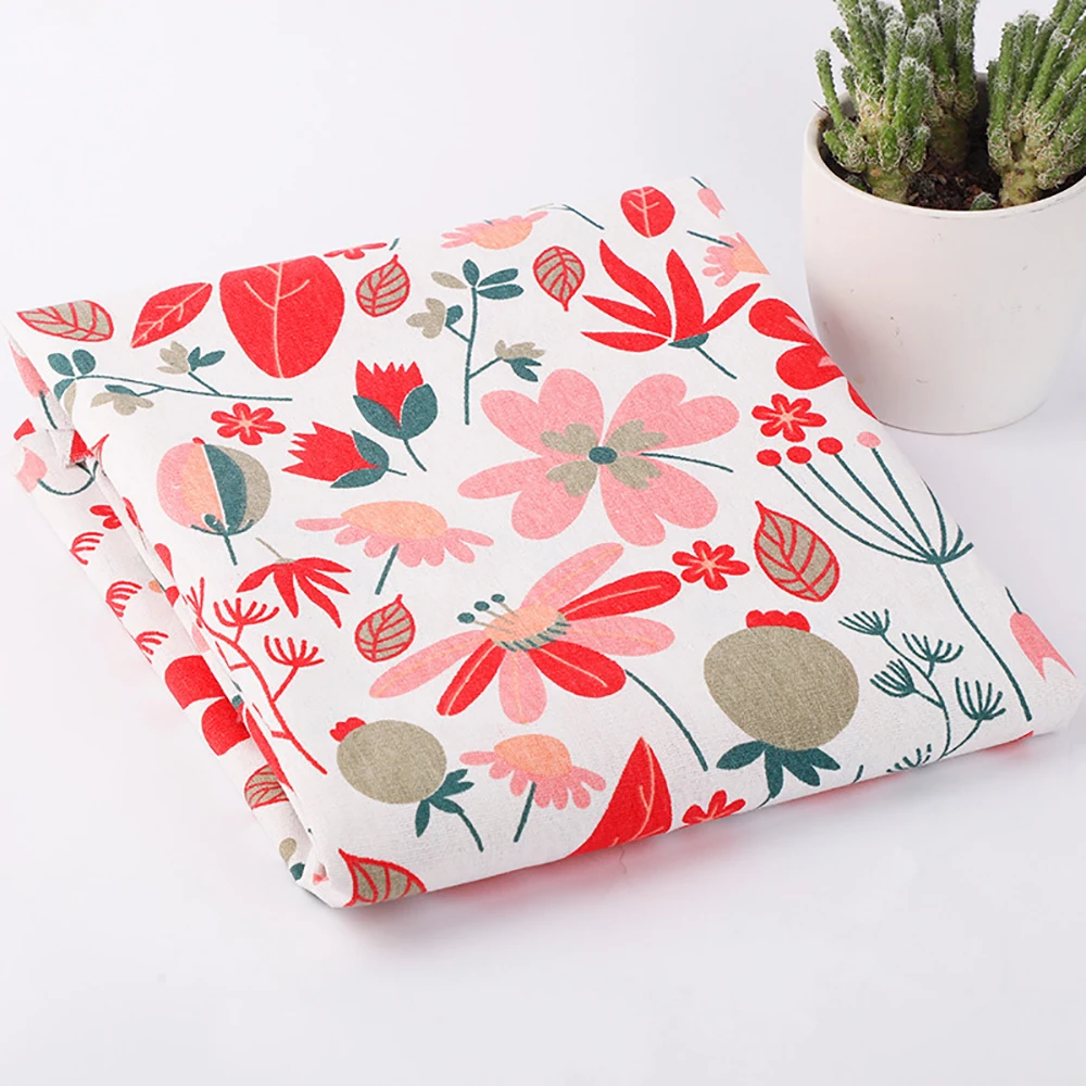 

Lychee Life 50cmx150cm Pink Flower Printed Fabric High Quality DIY Handmade Clothes Bags Sewing Accessories Supplies