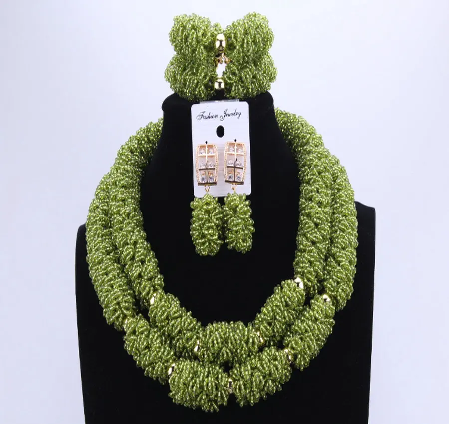 Gorgeous Christmas Costume African Beads Jewelry Set Nigerian Wedding Crystal Necklace Party Bride Jewellery Gift | Украшения и