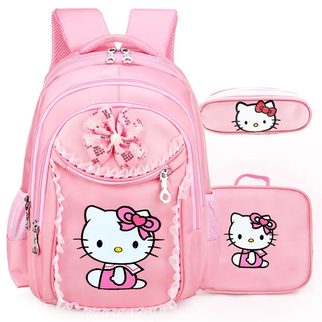 FZMBAI Hello Kitty School Backpacks for Girls Kids Satchel Children