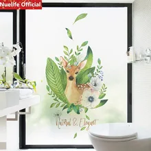 Растение цветы лося узор Электростатическая пленка «замороженное стекло» ванная комната Детская гостиная спальня праздник дверь ПВХ Солнцезащитная пленка