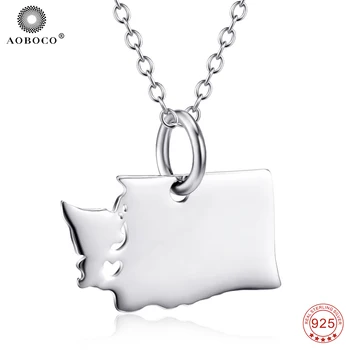 

925 Sterling Silver DIY USA State Pendants Necklaces Personalized Nevada State Custom Map Necklace Chain Charm Necklace GNX8755