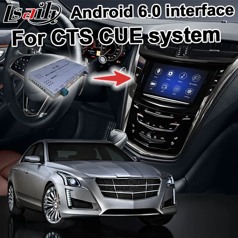 

Android navigation box for Cadillac CTS etc Intellilink Mylink CUE system video interface with Carplay GPS waze yandex