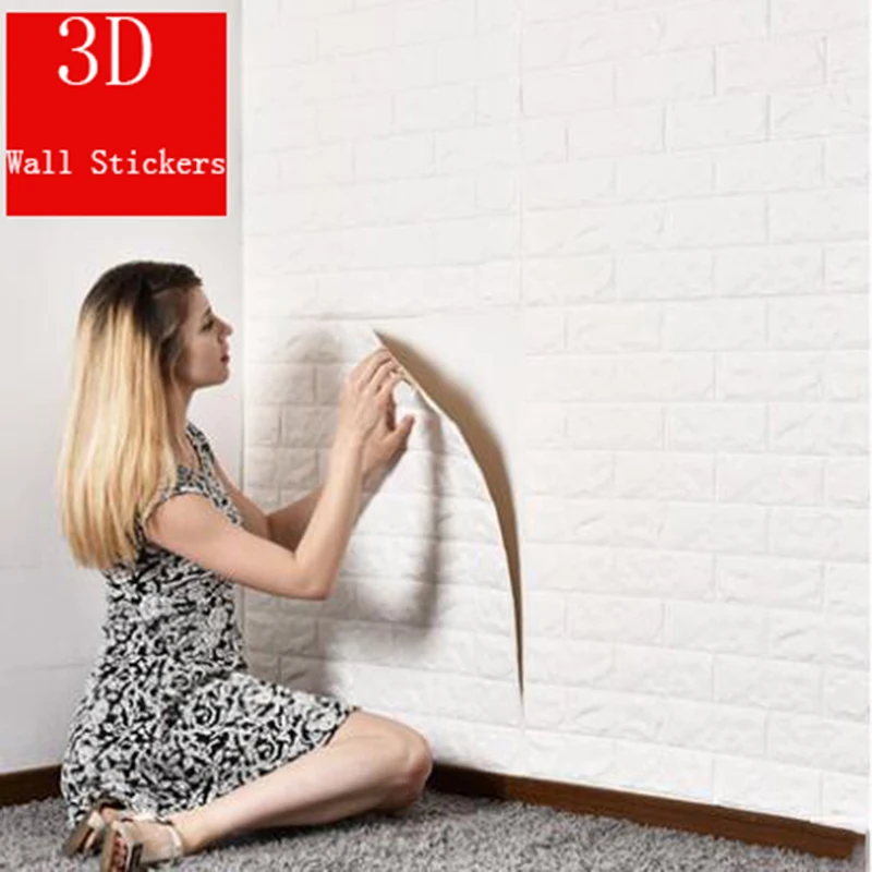 

3/5/10 Self Adhesive 3D Wall Stickers Bedroom Decor Foam Brick Room Decor Wallpaper Wall Decor Living Wall Sticker For Kids Room