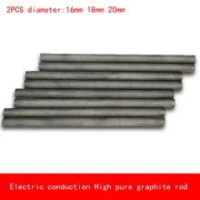 2pcs diameter 16mm 18mm 20mm length 50-300mm heat resistant Electric conduction high Pure Graphite rod Electrode Carbon rod 2pcs diameter 16mm 18mm 20mm length 50-300mm heat resistant Electric conduction high Pure Graphite rod Electrode Carbon rod