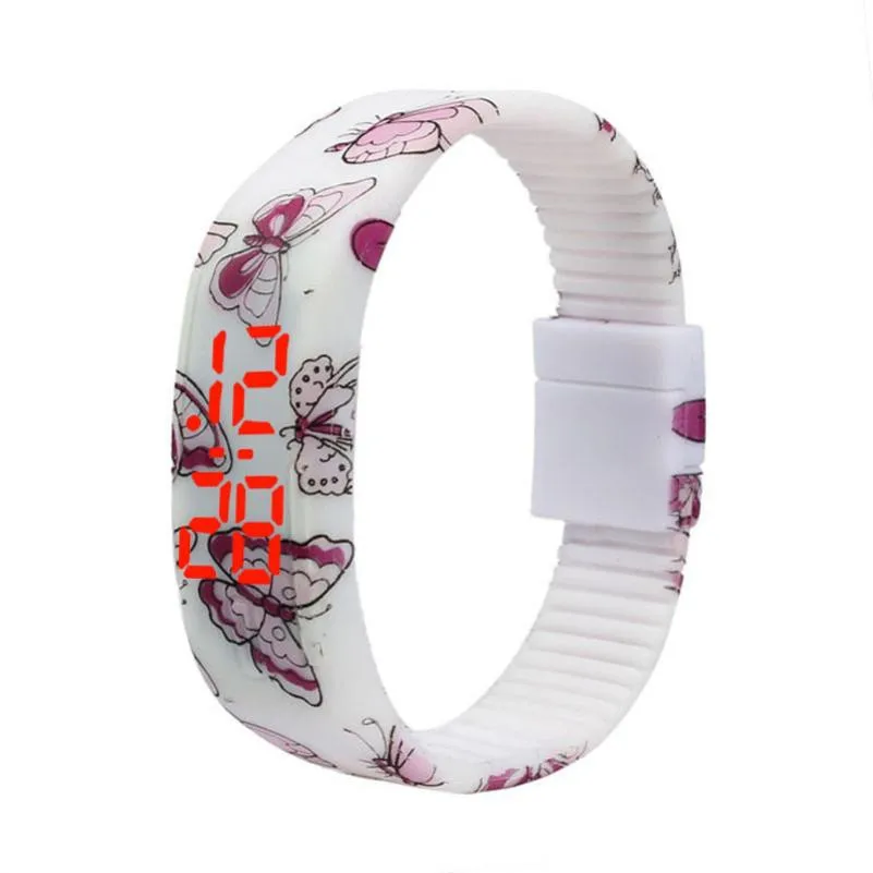 

TZ#501 Simple Thin Boy Girl Sports Silicone Digital LED Bracelet Wrist Watch Free Shipping