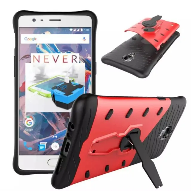 with 5 colors phone case for oneplus 3T 3 Bracket Cell Phone Case three 3t Hybrid PC Silicone Protective |