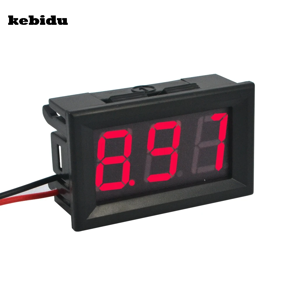 

kebidu 2017 Mini Red LED display Digital Voltmeter Tester DC 3.8-30V Voltage Panel Meter For Electromobile Motorcycle car