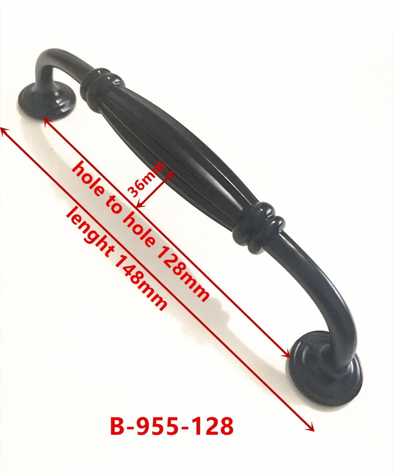 Цинковый сплав, черный цвет, для шкафов ручки американский стиль для двери кухонного шкафа ручки для выдвижных ящиков модная мебель ручка B-955-128