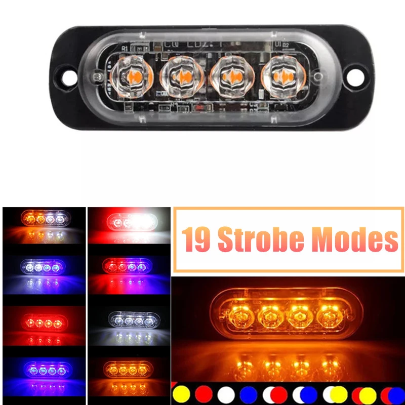 LED Flashing Recovery Strobe Light Car Emergency Grill Breakdown
