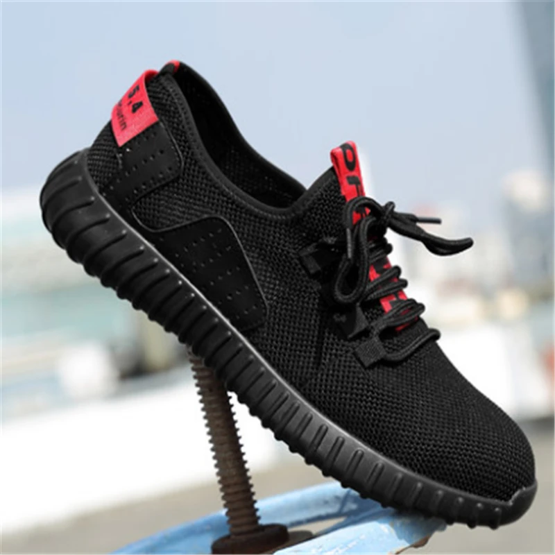 الرجال الصلب اصبع القدم حذاء امن للعمل رجل مكافحة تحطيم مكافحة ثقب الأحذية حذاء من الجلد غير قابل للتدمير أنيق تنفس رياضية