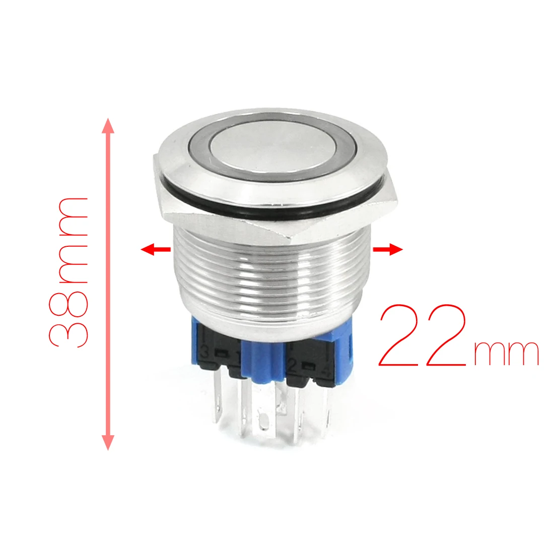 

UXCELL 24V Red Angel Eye Momentary Stainless Steel Push Button Switch 25Mm