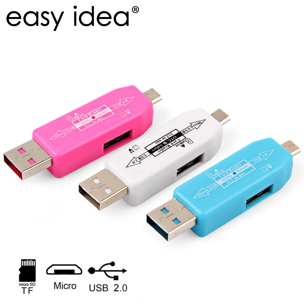 

EASYIDEA USB OTG Card Reader Micro USB OTG Memory Card Reader All In 1 External Card Reader Adapter Upto 480Mbps