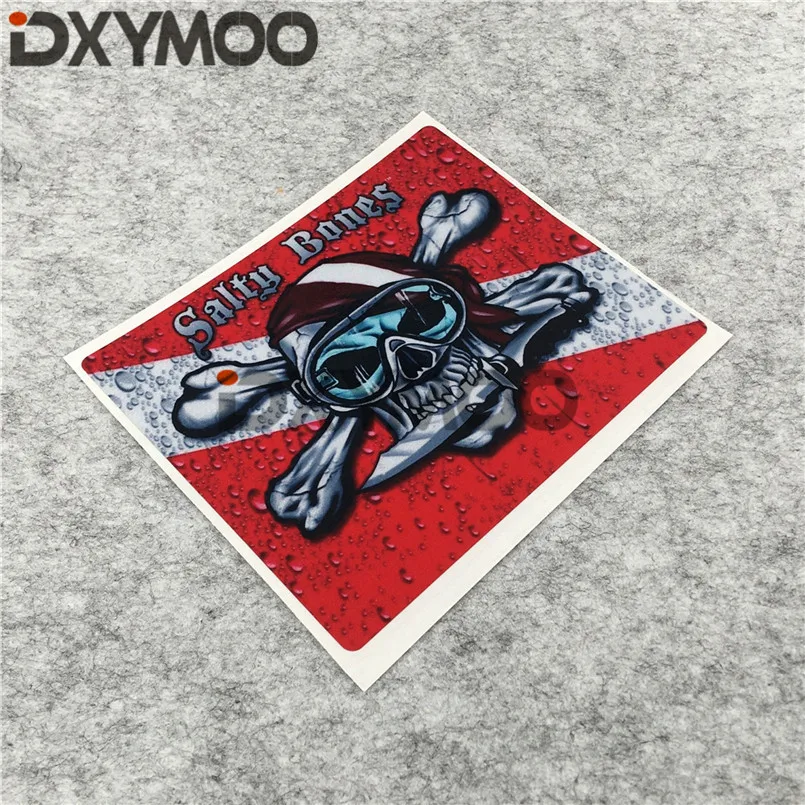 سيارة التصميم تزيين الجمجمة فارس الرياضات المائية الغوص السيارات ملصقات نافذة ل عظام المالحة الغوص