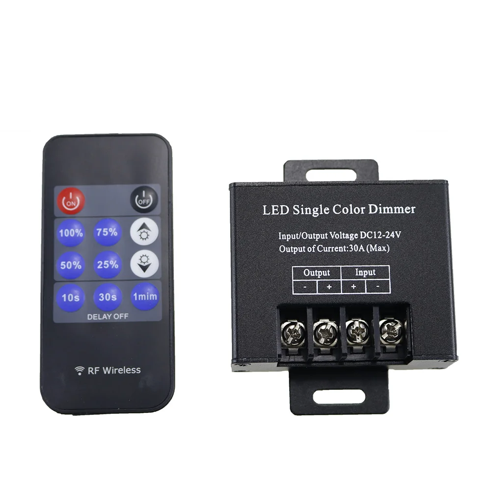 30A светодиодный одинарный Цвет диммер DC12V-24V 11Key RF для диммер RF затемнения Управление; Управление для 5050 3528 один Цвет Светодиодные ленты 1 шт