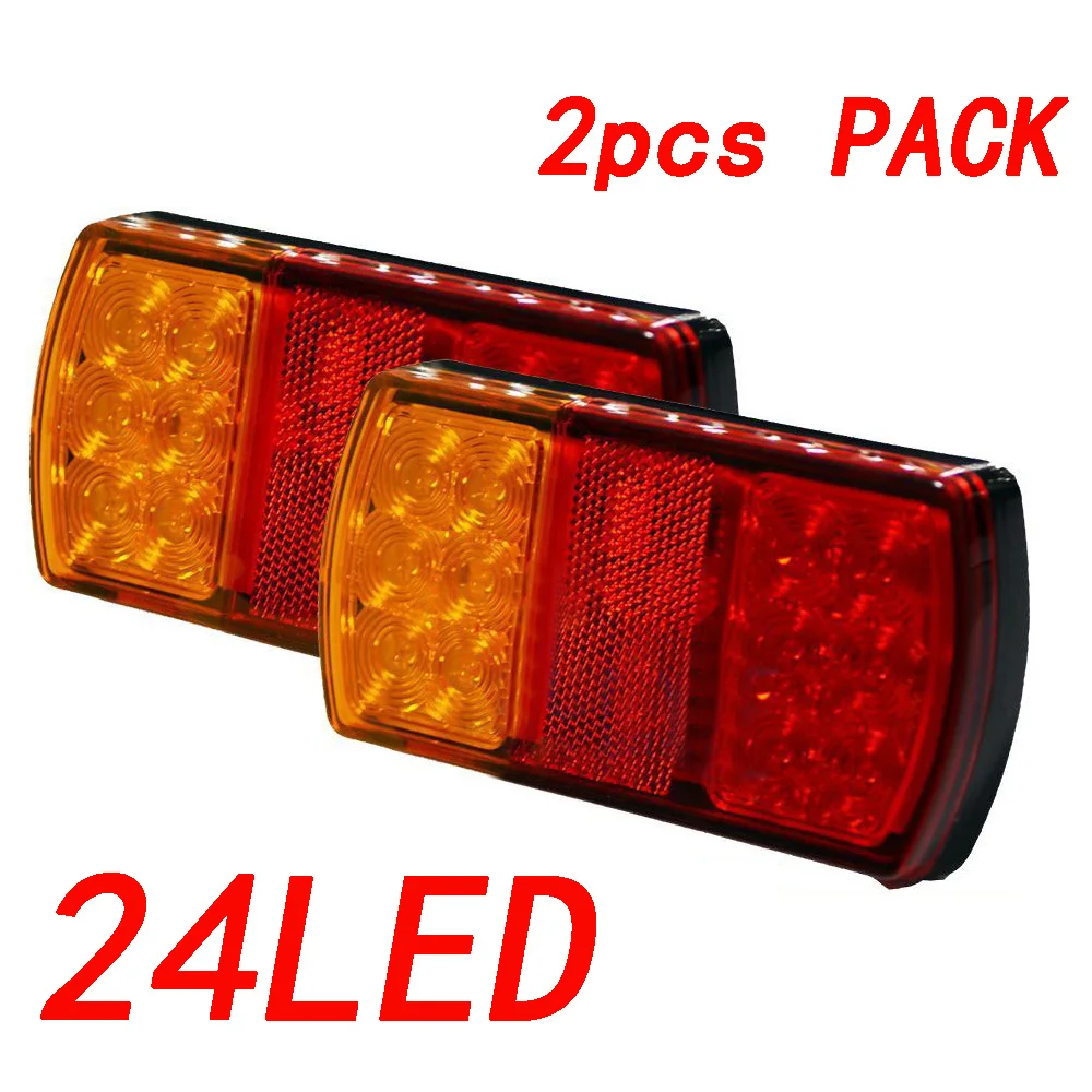 

2x Trailer Tail Stop Lights LED Lamps 12 LEDS Indicator Submersible Boat 12 Vole