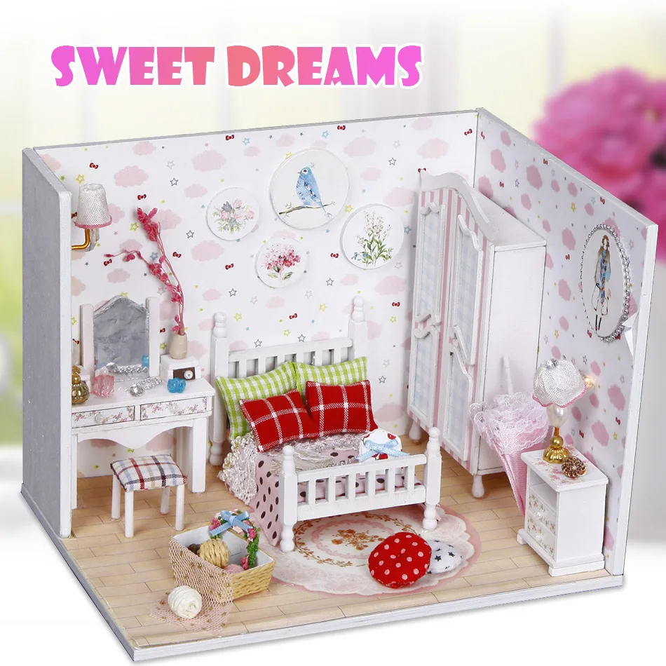 DIY деревянный дом Miniaturas с мебель DIY Миниатюрные домики Sweet Dream кукольный домик игрушечные лошадки для детей Рождество и подарок на день