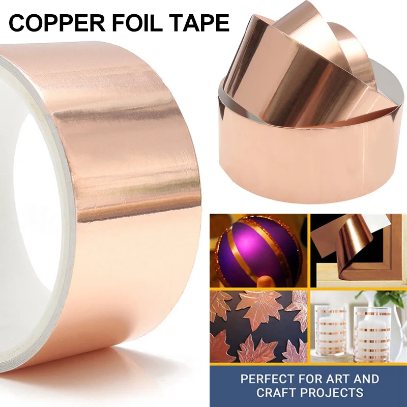 

Convenient Conductive Shield Tape Conductive Copper Foil Tape Guitar Display Transformer Copper Foil Tape Copper Foil 50mm*3.0m
