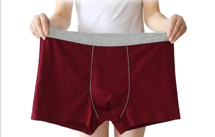 Хлопок 6xl 5XL 4XL 140 кг мужские Супер Большие размеры однотонные стильные мужские боксеры нижнее белье Красный удобный серый черный вариант 8801 - Цвет: Бургундия
