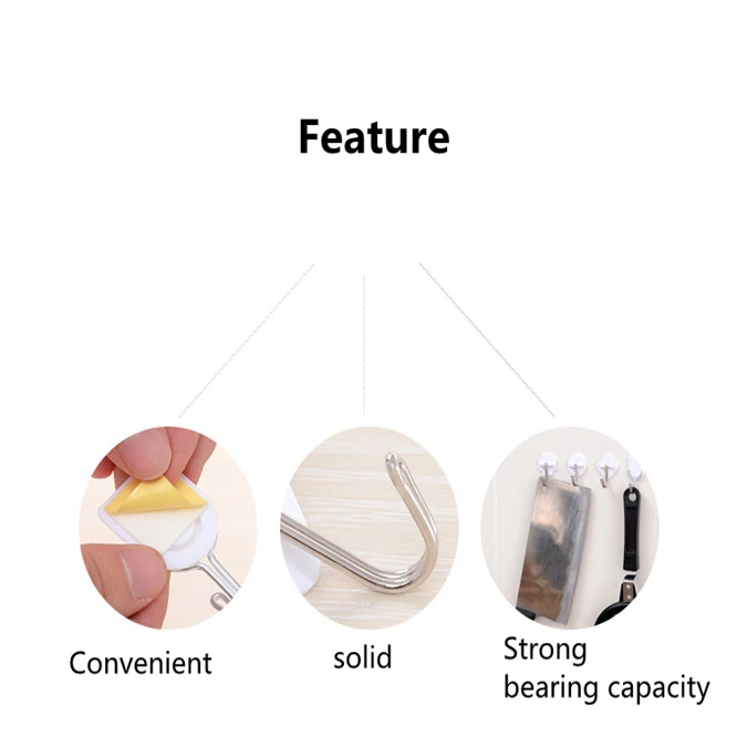 100 шт. белый маленький крючок пластиковый клейкий крючок Настенный Липкий держатель Вешалка PS Нержавеющая Сталь Крючки для кухни и ванной 4 типа