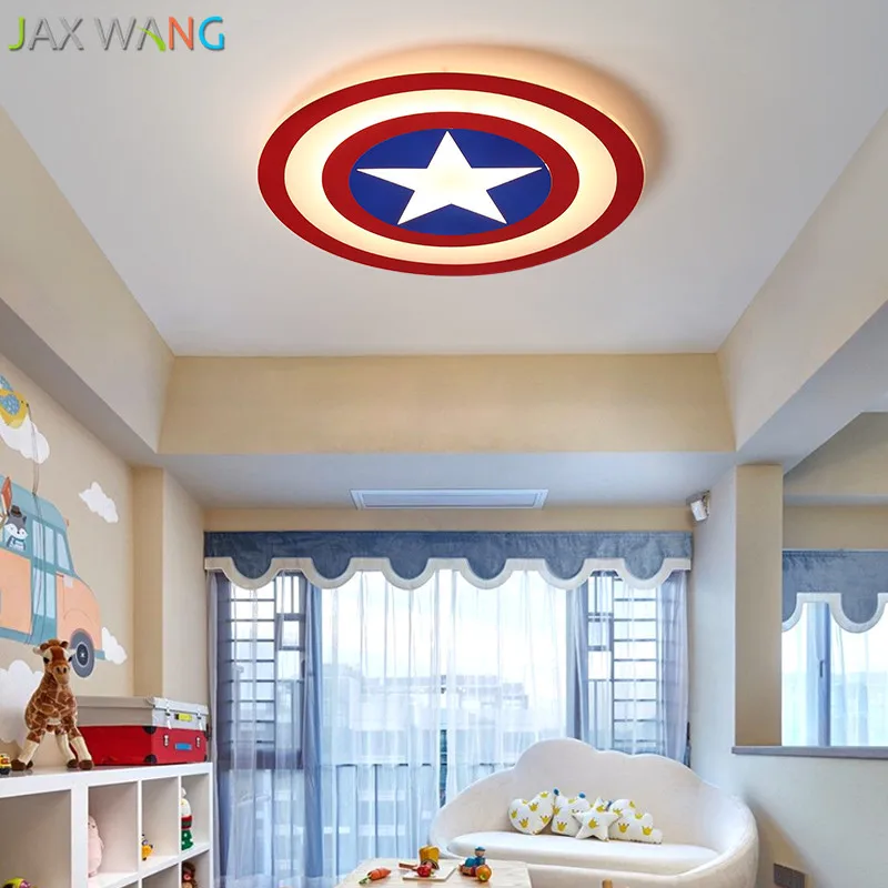 Criancas Quarto Conduziu A Luz De Teto Marvel Capitao Americano Menino Jogo Decoracao Da Lampada Do Quarto Luz Moderno Criativo Lampada Do Teto Luzes De Teto Aliexpress