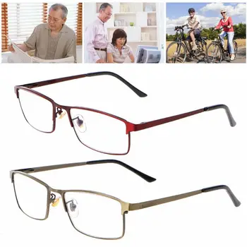

Fashion Men Women Anti Blue Light Reading Glasses Progressive Multiple Focus Eyewear Near Far Sight Alloy Frame +1.0~+3.5