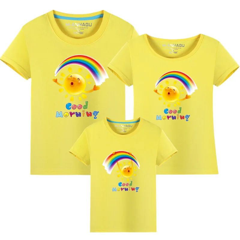 Летние одинаковые комплекты для семьи футболка футболки с радугой для мамы, папы, сына и дочки одинаковые комплекты для семьи, мамы, папы и детей, футболки - Цвет: as picture