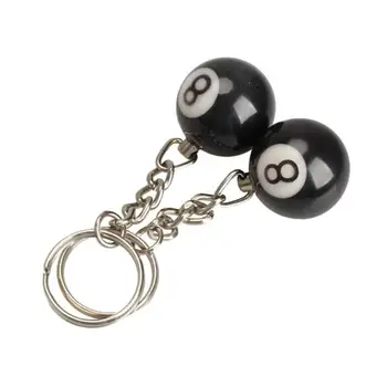 

Cute 2pcs Billiard Pool Keychain Key Ring Snooker Table Ball Key Ring Gift Lucky NO.8 Keychain 25mm Keychain Key Ring