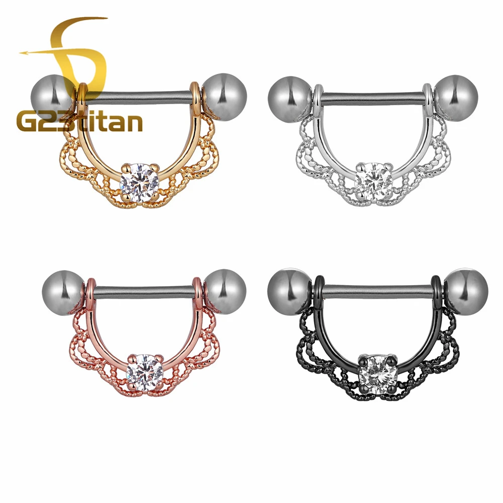 2PCS Hot Nipple Piercings Rings 14G Sexy Surgical Stainless Steel