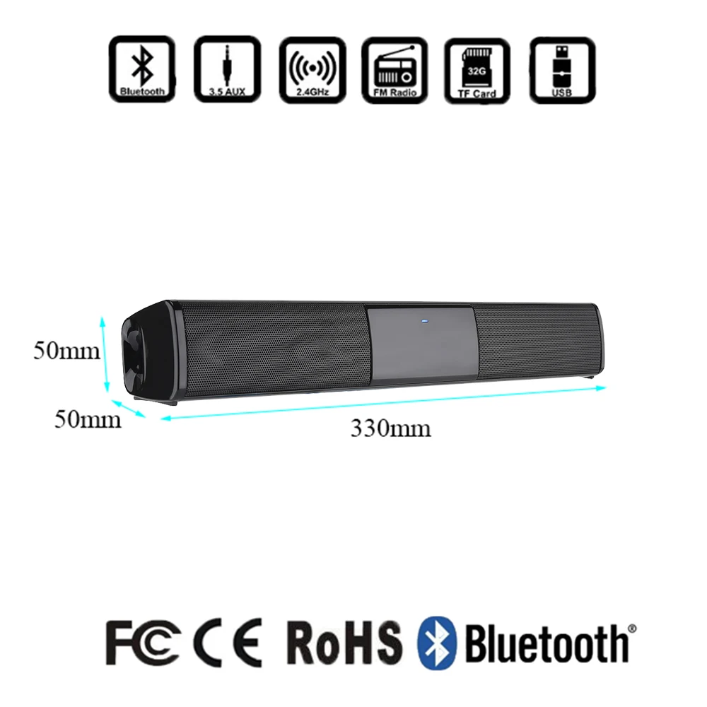 Беспроводная Bluetooth колонка звуковая панель стерео динамик ТВ домашнего