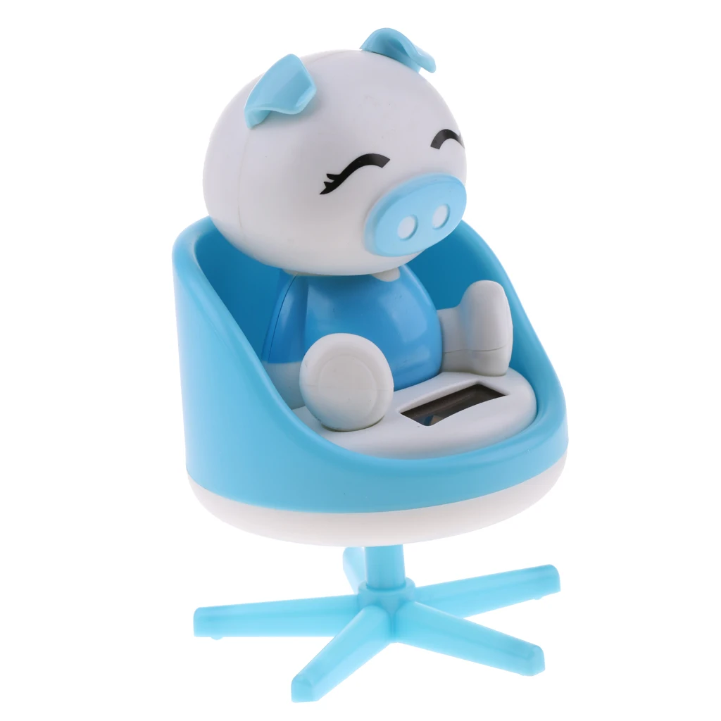 Adorable Plastic Solar Powered Toys Noding Head Figurine Model Home Car Ornament Panda Novelty Gag Toys for Kids Birthday Gift