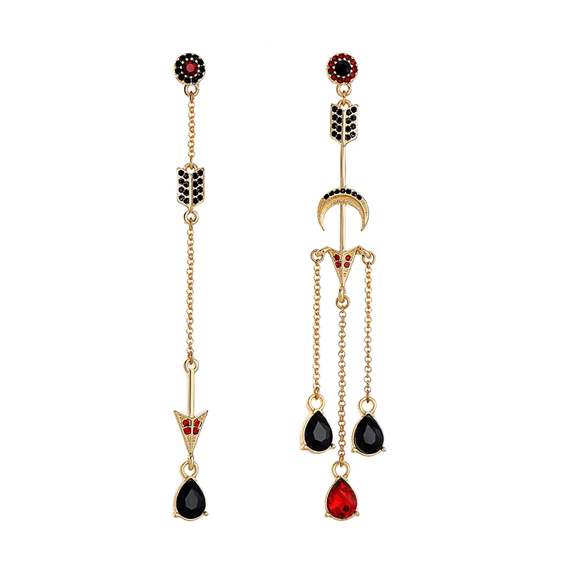 

Punk Long Chain Tassel Earrings For Women Trendy Ethnic Moon Crystal Water Drop Earrings Jewelry Dress Accessories Wholesale