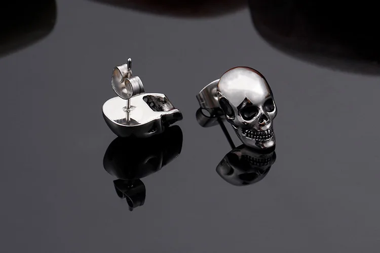 TrustyLan Punk Rock Skull Mens Earrings For Women Stainless Steel Small Stud Earings Fashion Jewelry Dropshipping Gift New