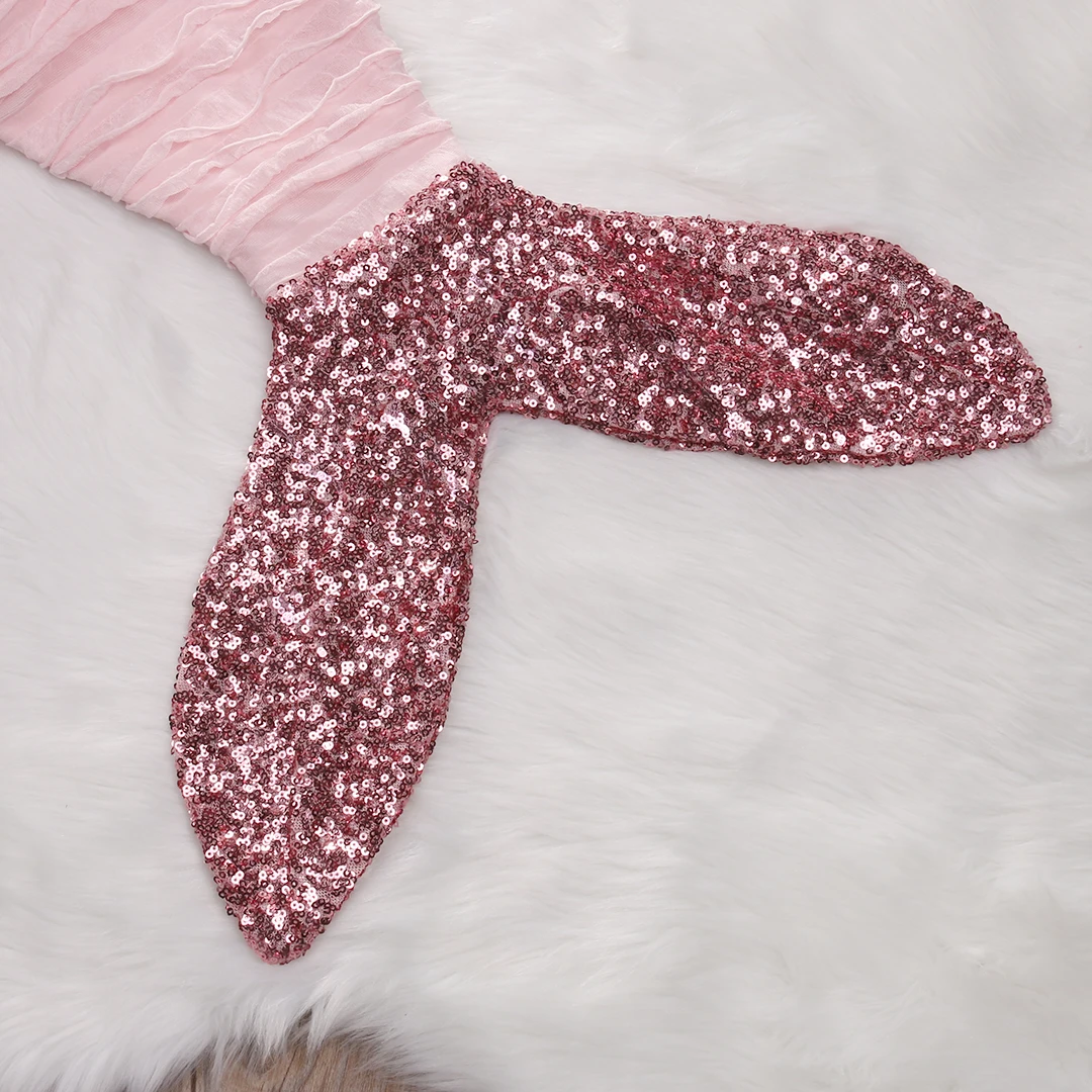 Розовый Русалка одеяло рыбий хвост мягкий спальный мешок диван для детей младенца