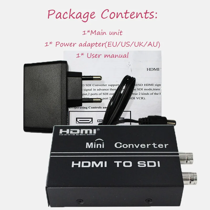 1 шт. HDMI в SDI конвертер Поддержка для преобразования 2 HDMI сигналов в 2 SDI сигналов между тем с 5 В питания