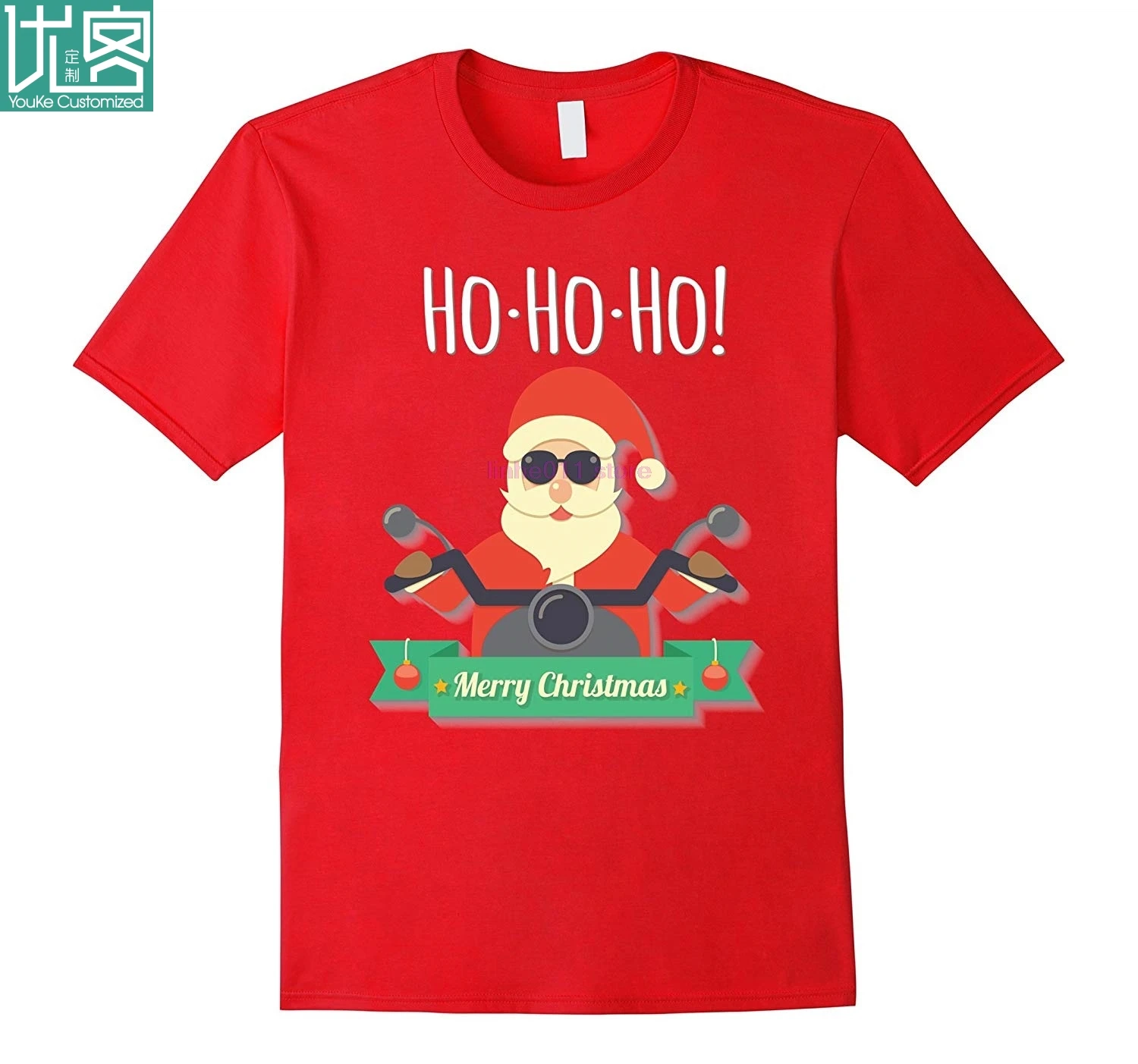 

new men shirt TShirt Mery christmas,Santa riding a motorcycle