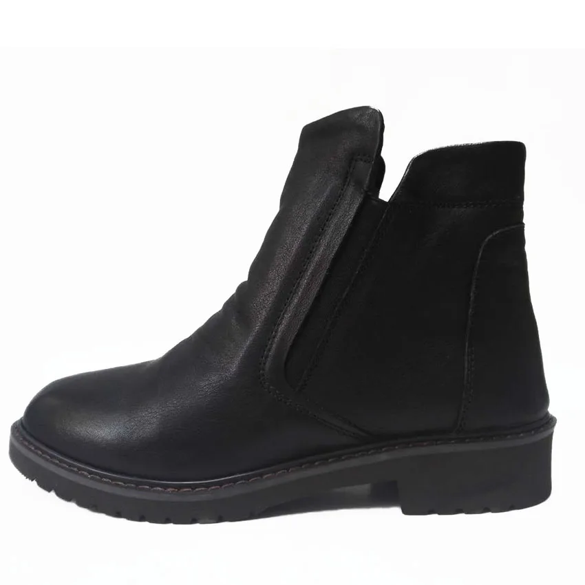 

women snow boots faux fur lining warm winter boots fashion women genuine leather shoes soft sole slip resistance winter boots