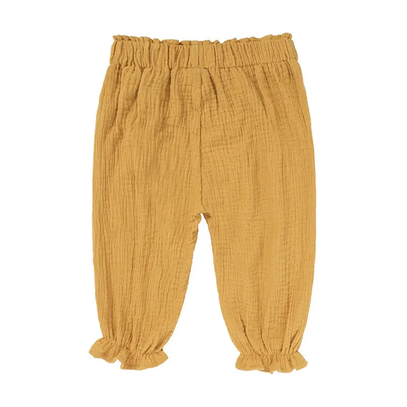 E& Bainel/Новые летние штаны для маленьких мальчиков и девочек Однотонные Повседневные детские леггинсы с защитой от комаров длинные штаны, брюки для детей от 0 до 24 месяцев - Цвет: huangse