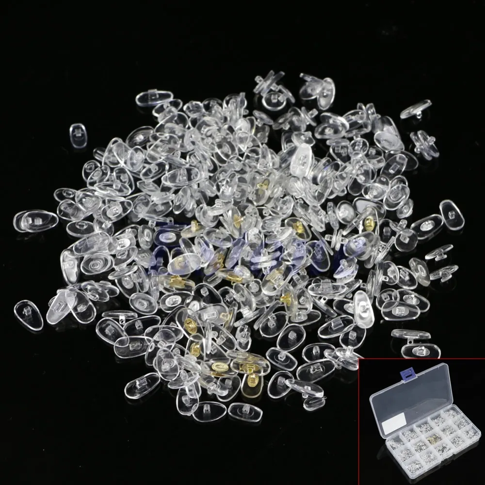 

Hot! 300pc Silicone Eyeglass Sunglasses Spectacles Screw On Nose Pads Repair Tool