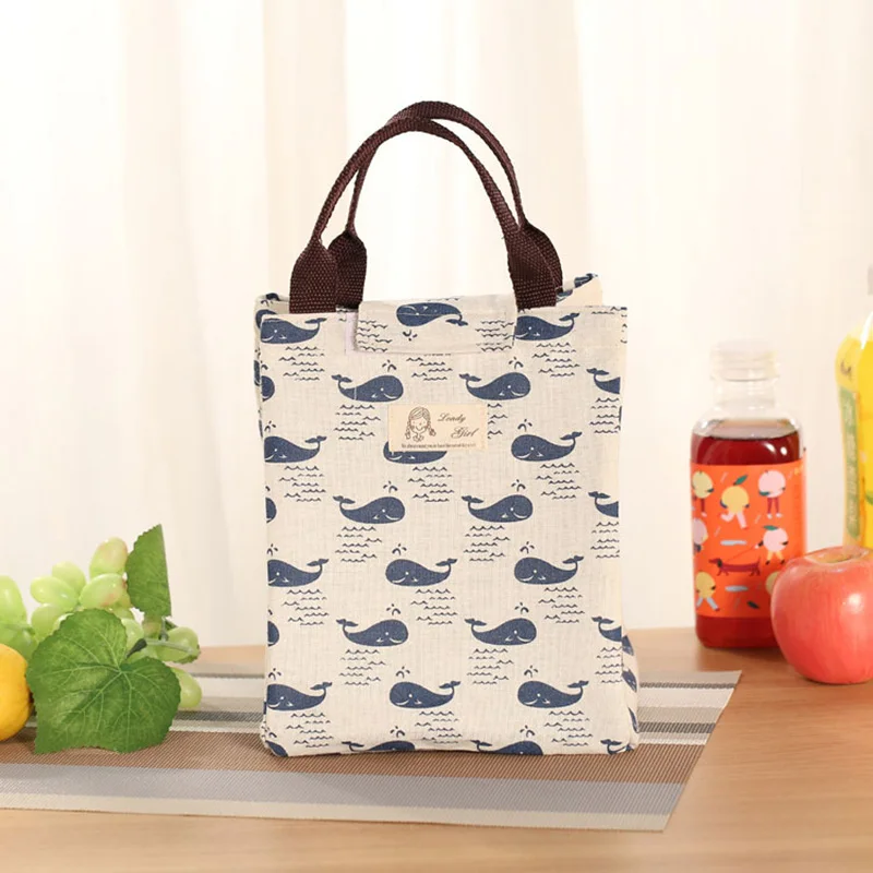 Мультфильм животных детская еда, молоко бутылка термо мешок Детская Бутылочка-термос держатель сумки оловянный лайнер еда Ланч-бокс сумки мама сумка - Цвет: whale