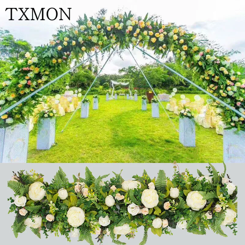 

Wedding props simulation silk flower row flower wall hotel shopping mall wall decoration photo studio photography background