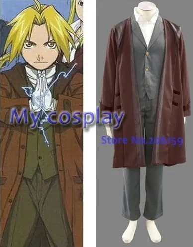 Костюм мужской из аниме Наруто цельнометаллический жакет для косплея алхимика