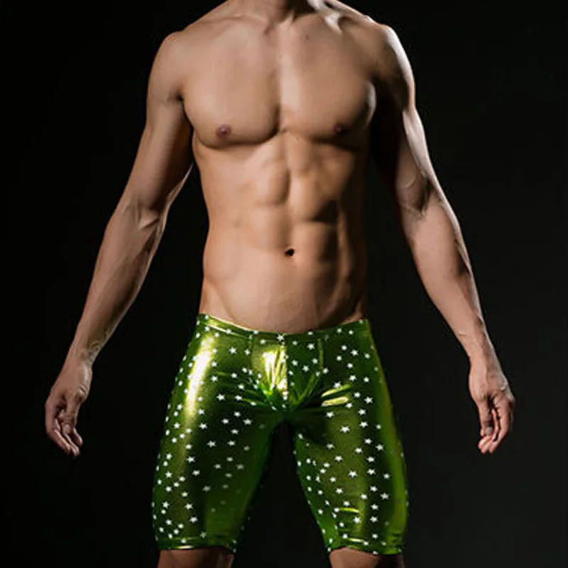 4 Shiny Colors Novelty Men Star Print Underwear Sexy Capris Fashion