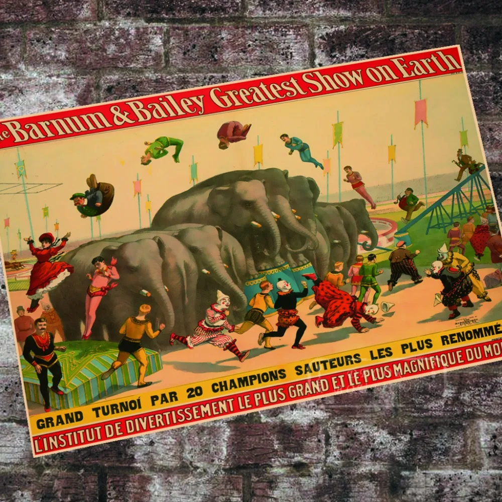 Американский винтажный цирковой плакат воздушный шар лошадь Юпитер классический холст картины винтажные настенные плакаты Наклейки домашний Декор подарок
