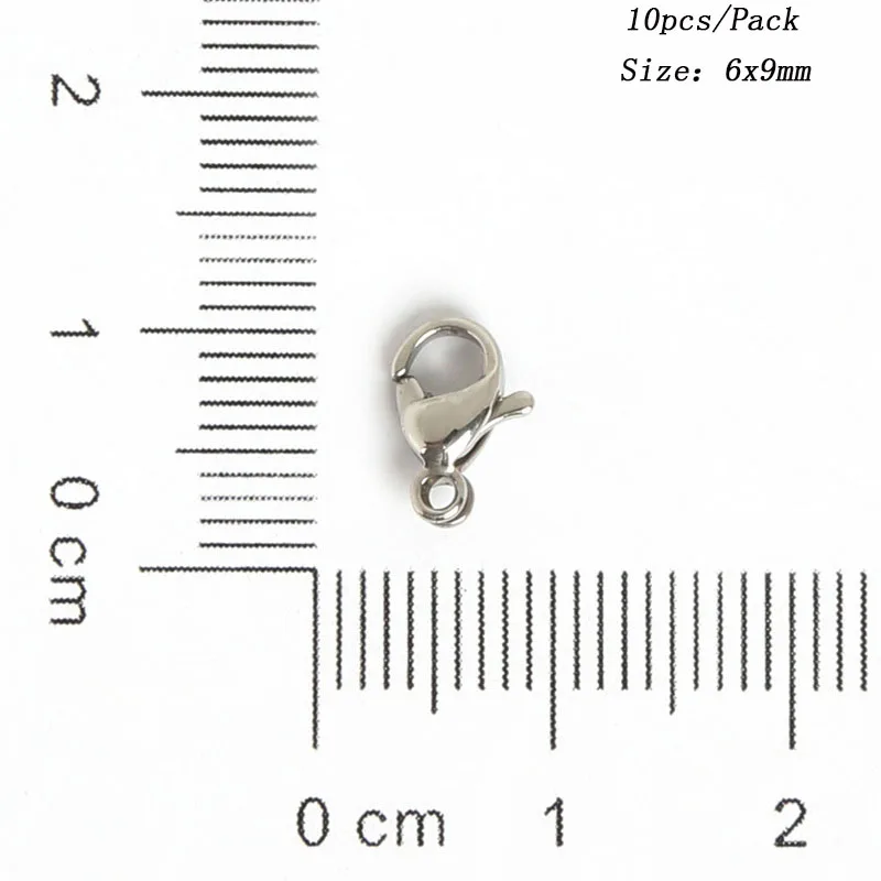 Выберите размер 5 застежек из нержавеющей стали с омаром для изготовления ювелирных изделий ожерелье браслет DIY ювелирных изделий 10 шт - Цвет: 6x9mm